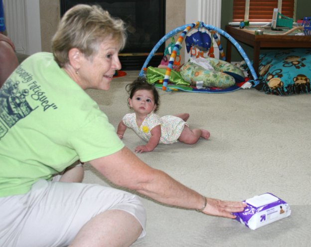 Grammy, don't you be moving those baby wipes again